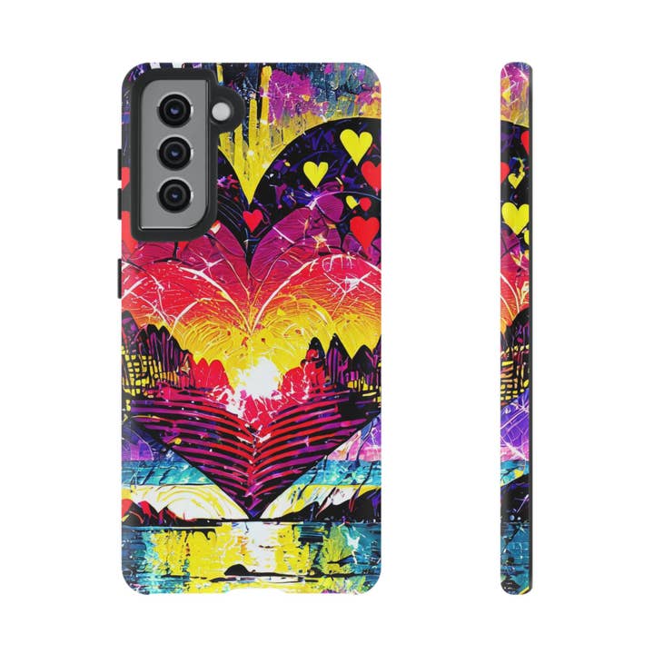 Studio 653 Clothing Co - Wholesale Phone Case - Women's - Vibrant Heart Sunset Tough Phone Case105
