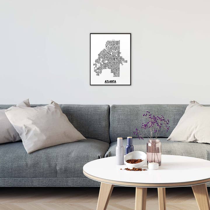 Damon D Chan – Engroshandel Kort – Atlanta Georgia Neighborhood Typografi Bykort Print2