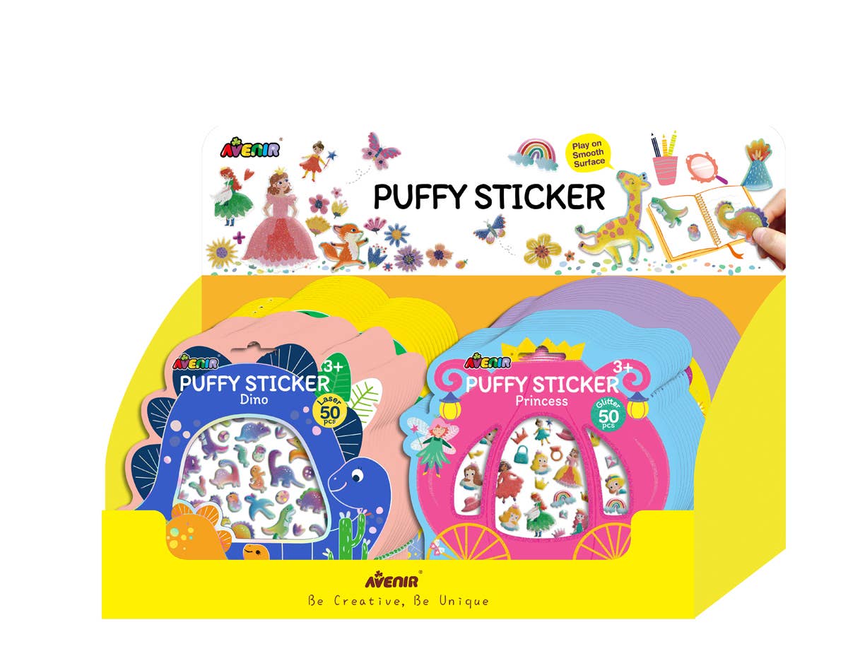 DAM - Wholesale Sticker - Kids & Baby - FULL Display Puffy Stickers, 4 styles (48 pcs) assorted0