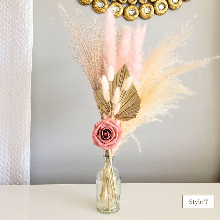 Pampas Design - Venta al por mayor Flores secas/prensadas - Centros de mesa para baby shower, Pink Pampas Grass