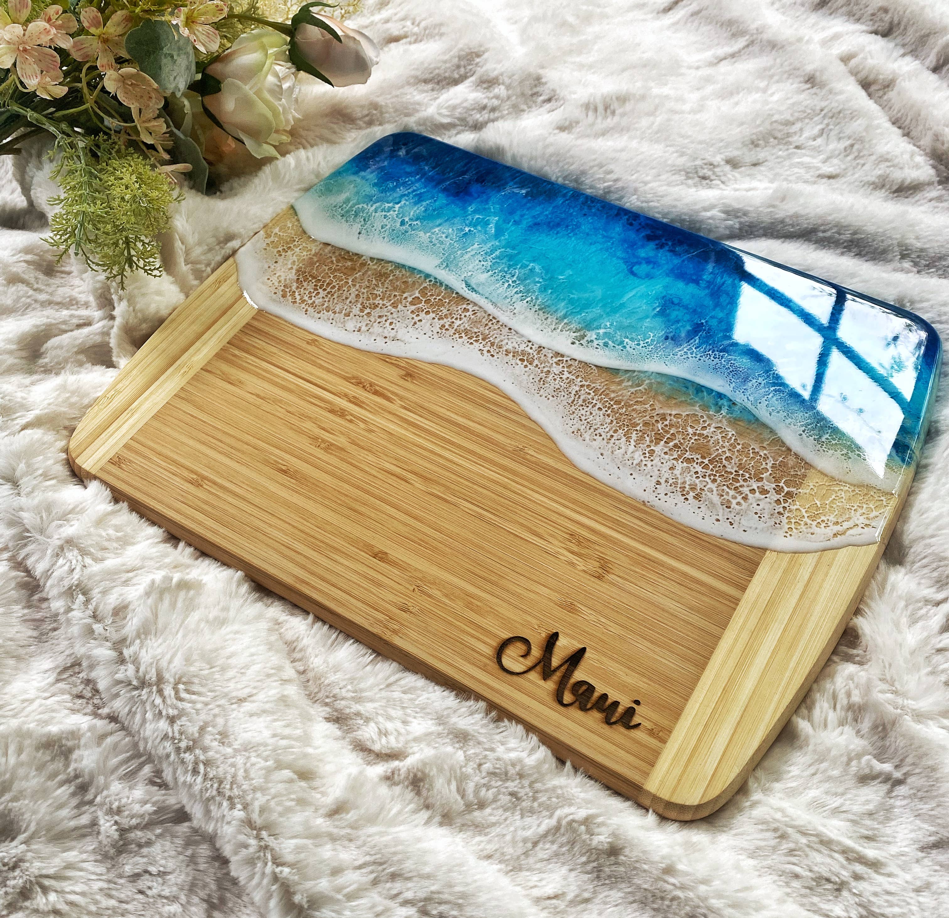 TBM Creations LLC - Wholesale Cheese Board - NEW | MAUI Ocean Charcuterie board Maui made| Serving board10