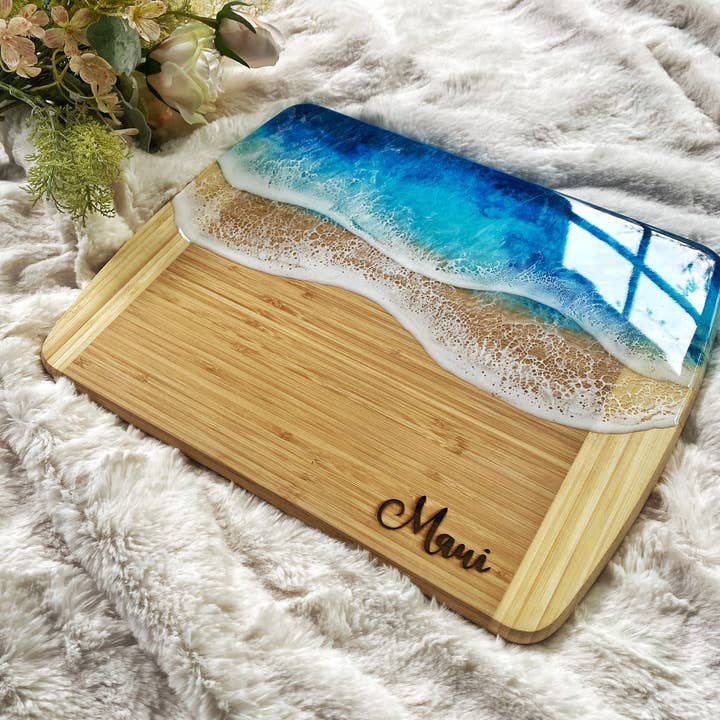 TBM Creations LLC - Wholesale Cheese Board - NEW | MAUI Ocean Charcuterie board Maui made| Serving board10