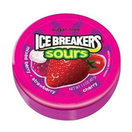 Ice Breakers Sours Berry Strawberry Cherry 8 Count 1.5 Ounce Tray for wholesale by Long Island Candy Factory