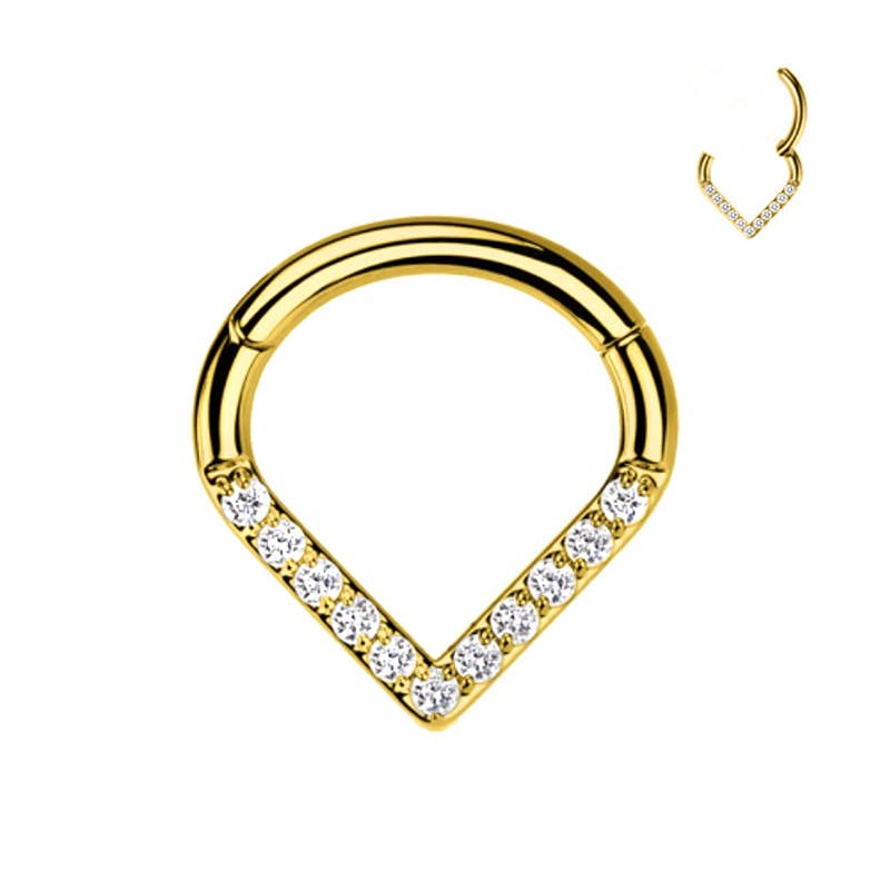 AMORINO SRL - Wholesale Nose Ring - DROP-SHAPED CLICKER HOOP PIERCING WITH ZIRCONIA1