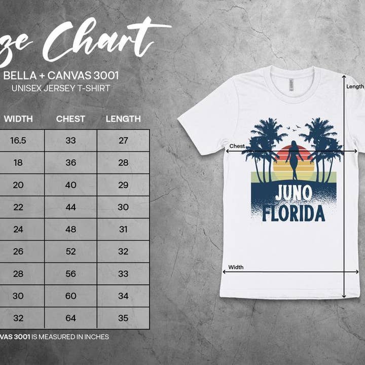 PositiveParty - Wholesale Screen Printed T-Shirt - Women's - Juno Florida Shirt, Born In Juno Florida Gift1