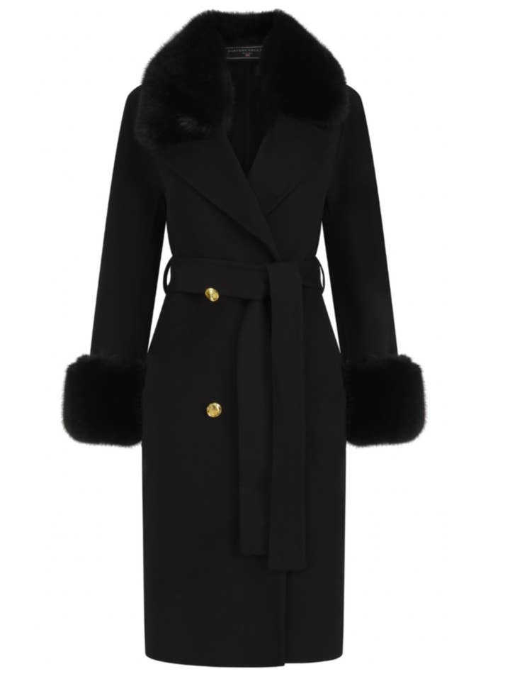 Buckingham Cashmere Coat Black for wholesale by Hortons England