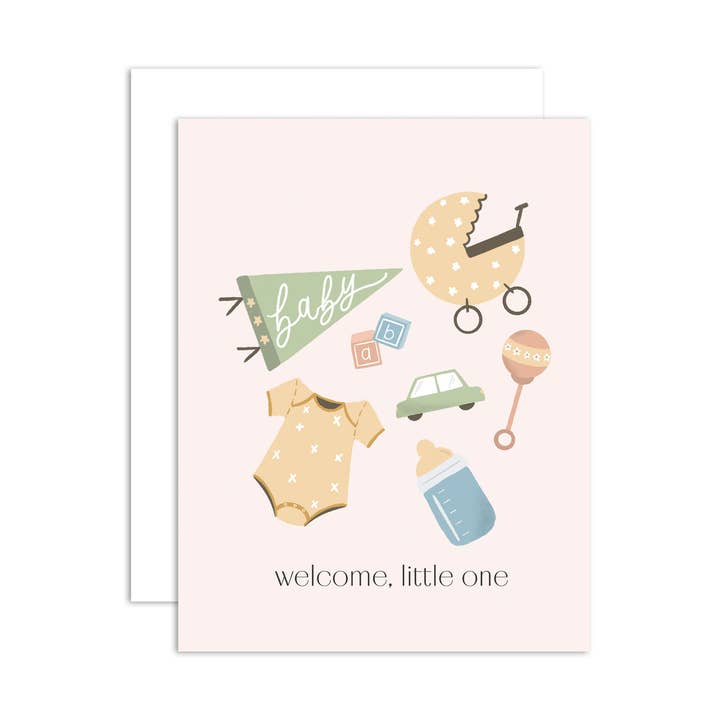peach & paperie - Wholesale Baby Card - Welcome Little One - New Baby, Parents Greeting Card