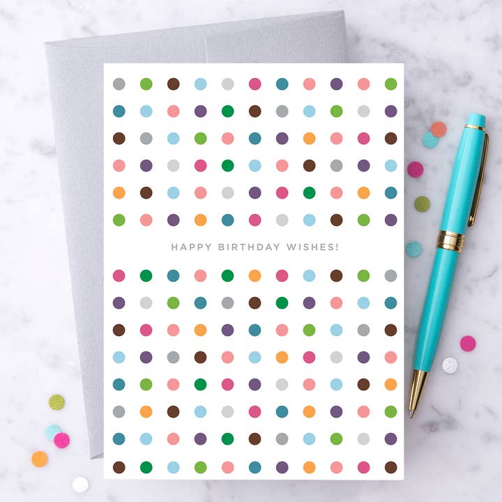 Design With Heart - Wholesale Birthday Card - HB36 - "Happy Birthday Wishes!" Greeting Card