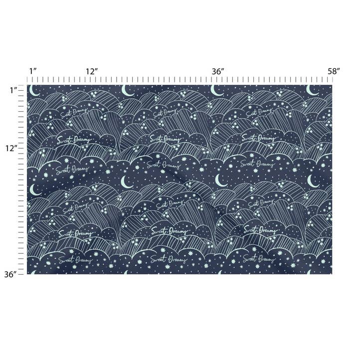 Moon and stars - Midnight Blue - sweet dreams sky print for wholesale by Lexie Rose