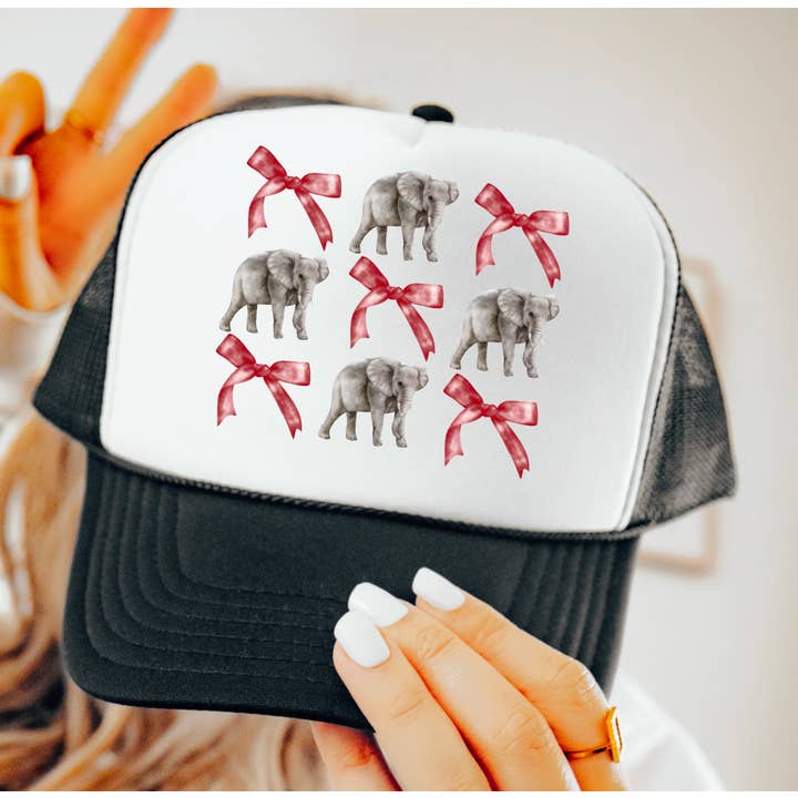 Coquette Alabama Roll Tide Trucker Hat | Alabama | Bows for wholesale by Gia Gifts Boutique