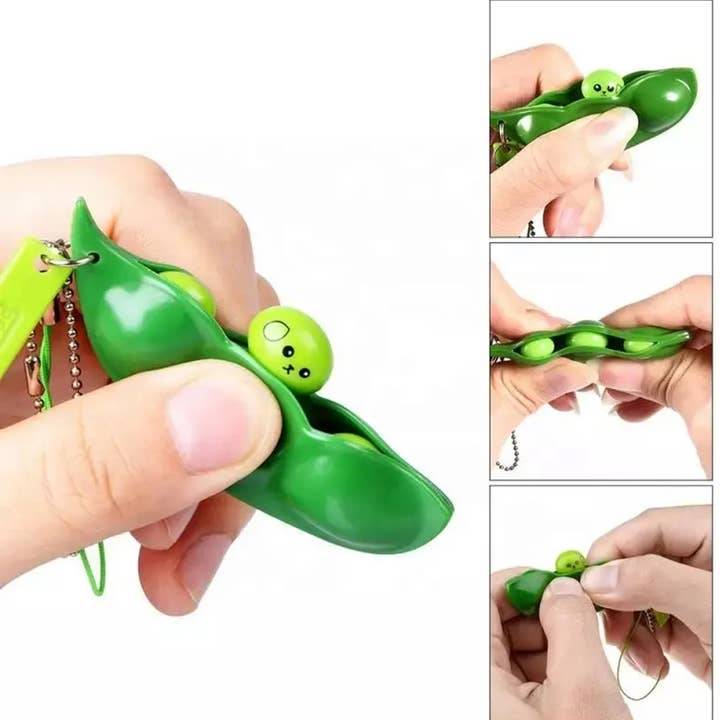 JSBlueRidge Toys – Engroshandel Fidget - Børn – Ærter Tema Stressaflastende Fidget Nøglering