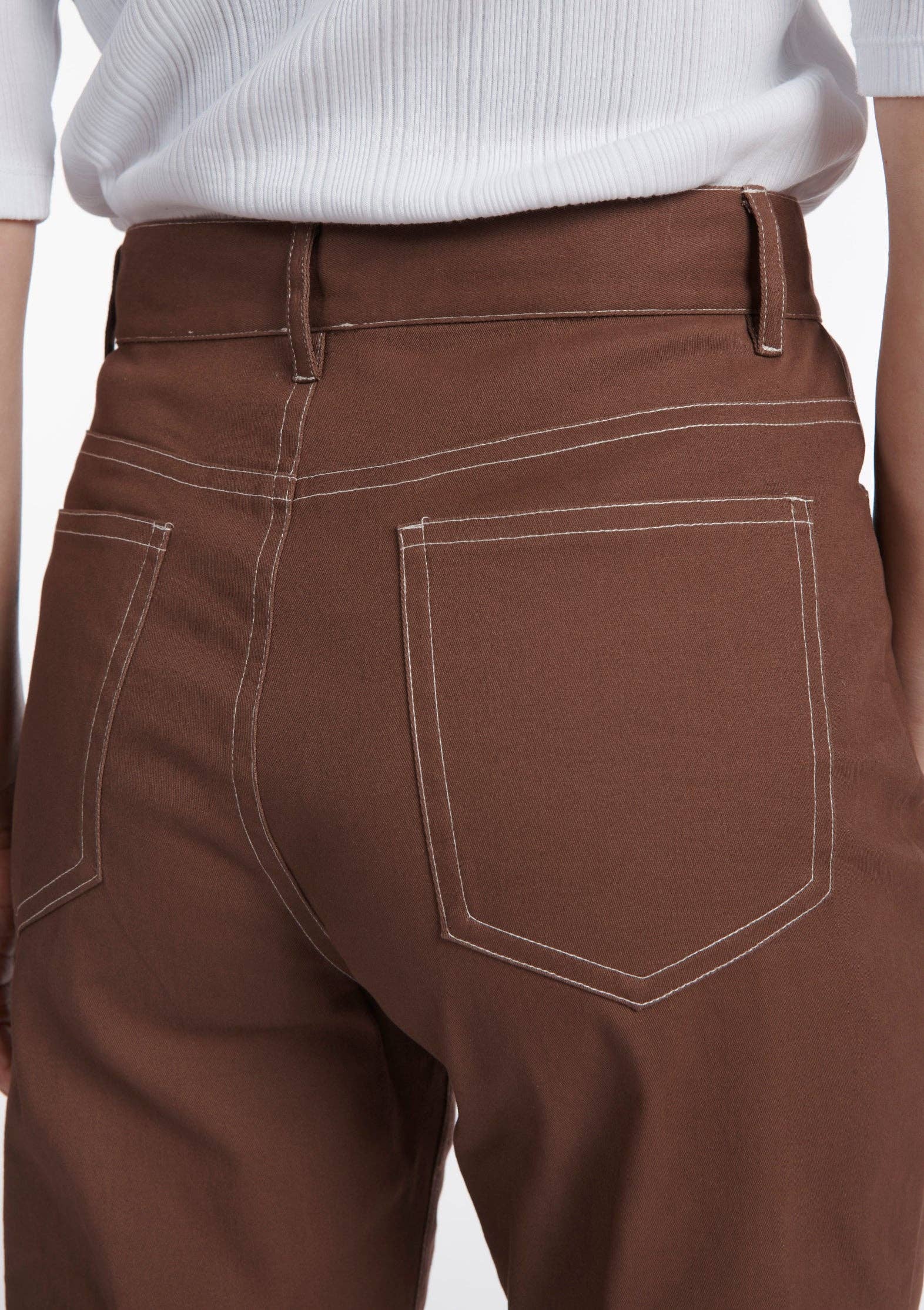 MADE IN SENS - Wholesale Pants - Women's - Pignata solid chocolate pants2