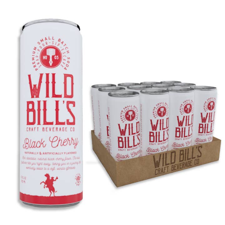 Grandpa Joe's Candy Shop - Wholesale Soda/Carbonated Drink - Wild Bill's Black Cherry, 12oz Cans, 12ct