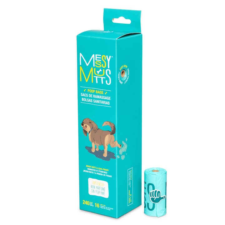 Advanced BioRecycle™ Dog Poop Bags, 16 Refill Rolls, 240 Bag Count for wholesale by Messy Mutts-US