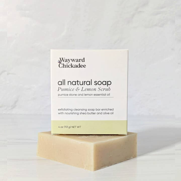 Pumice & Lemon Scrub Soap for wholesale by Wayward Chickadee