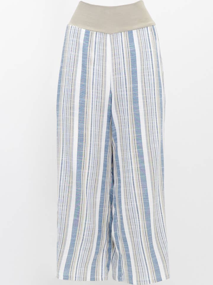 Landon Capri, Sand Stripe, Linen Bamboo for wholesale by Blue Sky Clothing Co LLC
