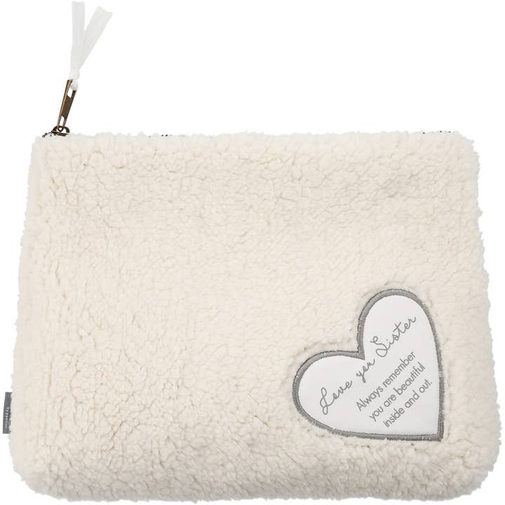 Pavilion - Wholesale Makeup/Cosmetic Bag - Sister - 10" x 8" Sherpa Cosmetic Bag