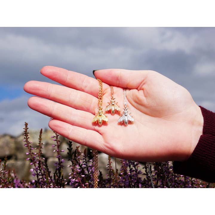 In The Heather – wholesale Pendant/charm necklace – Scottish honey bee necklace in sterling silver13