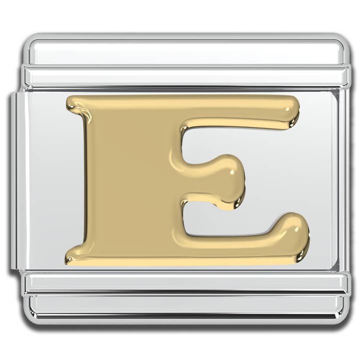 Natalia - Wholesale Individual Charm/Pendant - Italian Charm Letters A-Z - 9mm Gold Bracelet Charms