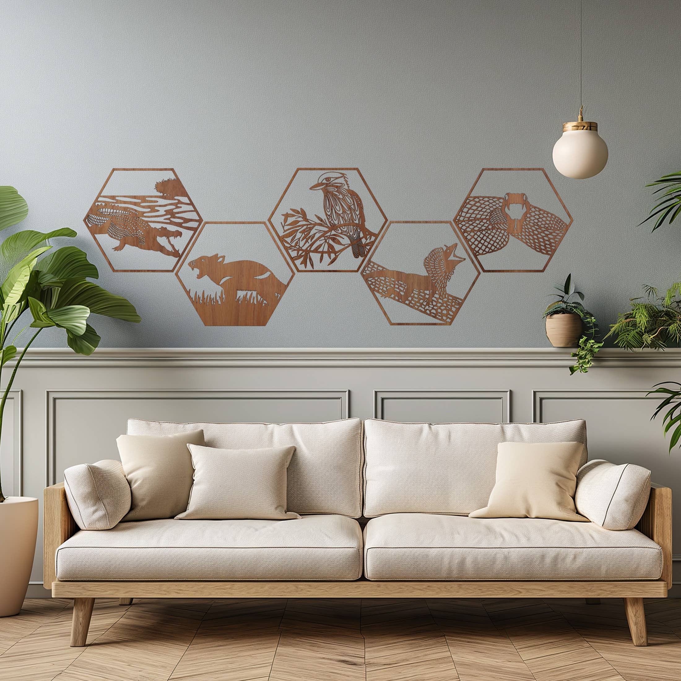 Straya Art - Wholesale Wall Accent - Tasmanian Devil Hexagon Wall Art4