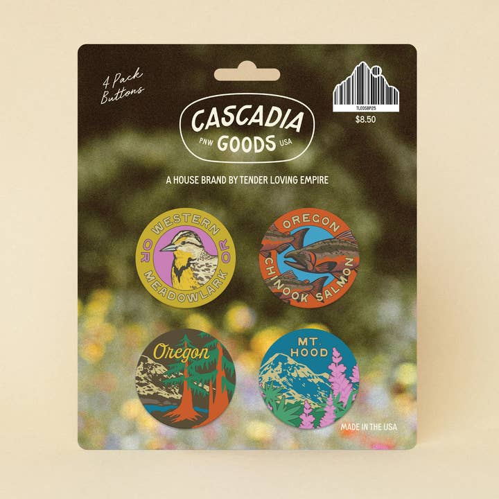 Pacchetto di Bottoni dello Stato dell'Oregon per la vendita all'ingrosso da parte di Tender Loving Empire