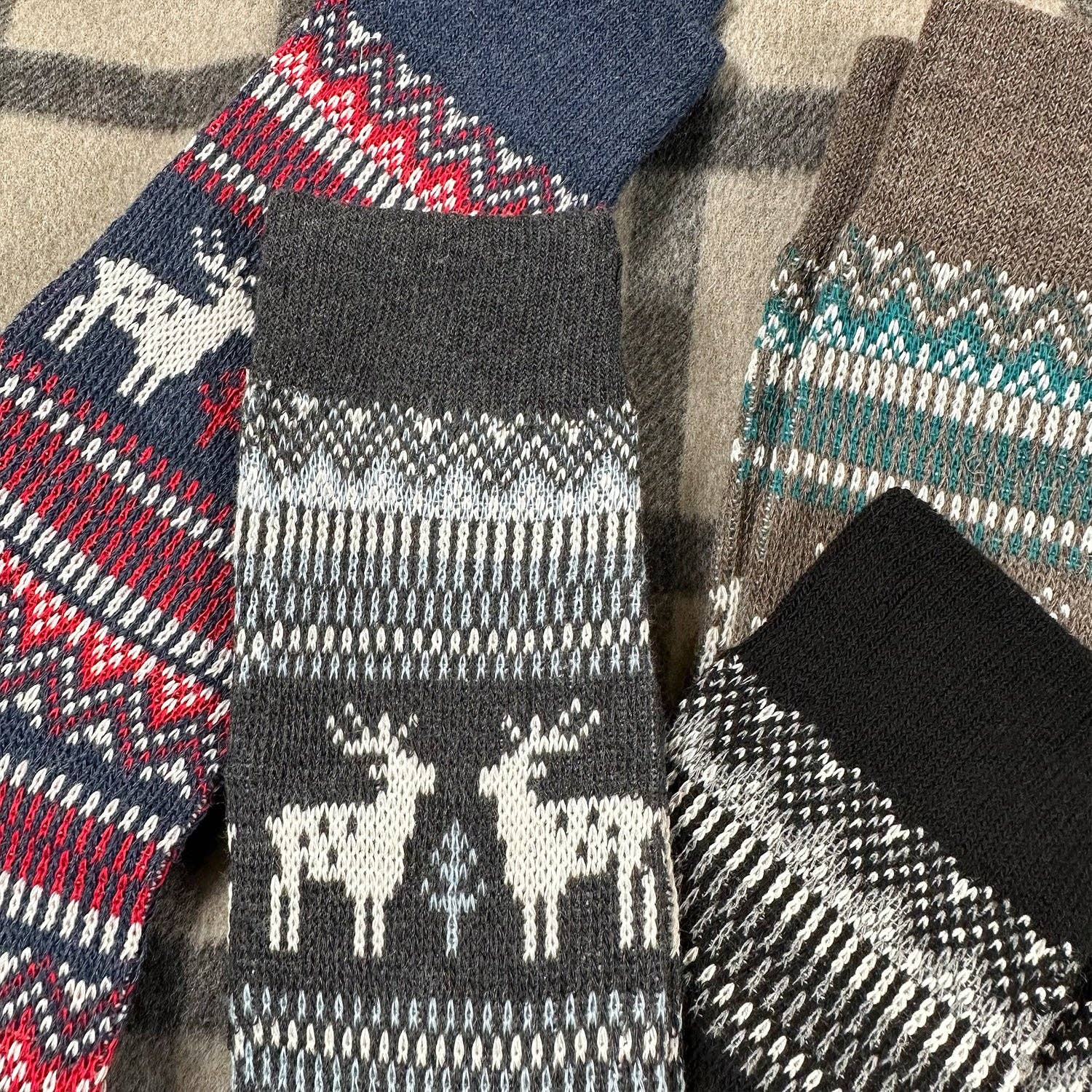 7DAYSSOCKS - Vente Chaussettes – homme - Chaussettes Crew Deer en jacquard pour hommes8