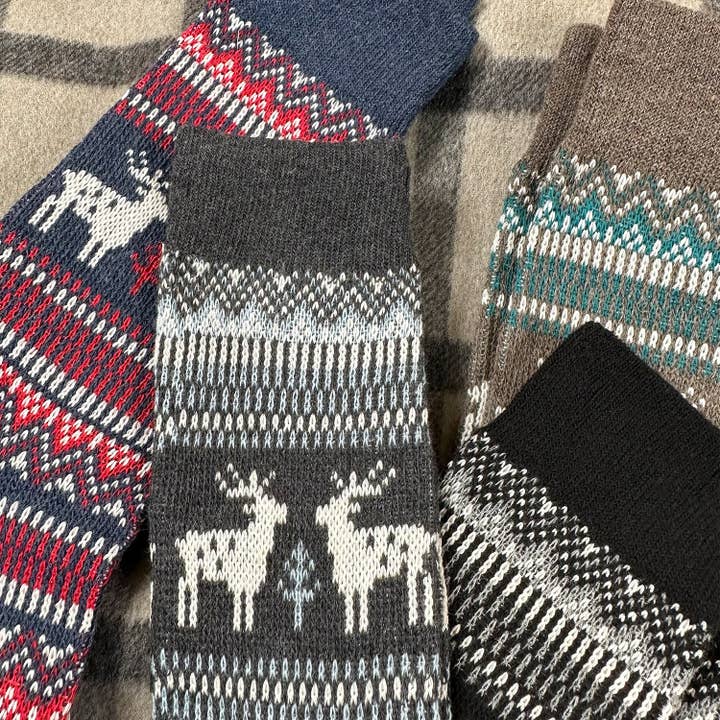 7DAYSSOCKS - Vente Chaussettes – homme - Chaussettes Crew Deer en jacquard pour hommes8