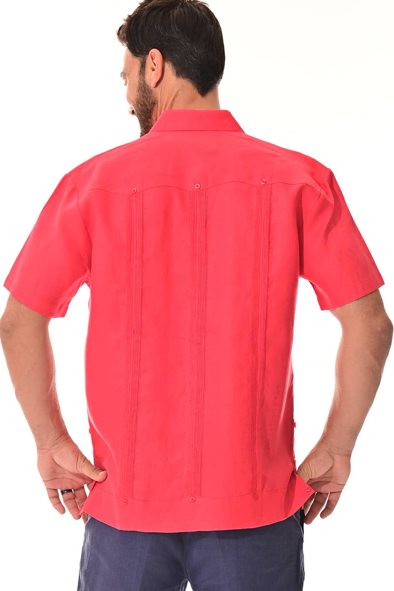 Azucar & Bohio - Wholesale Button Down Shirt - Men's - Men's Guayabera S/S Shirt 100% Linen Traditional-A-LS39918