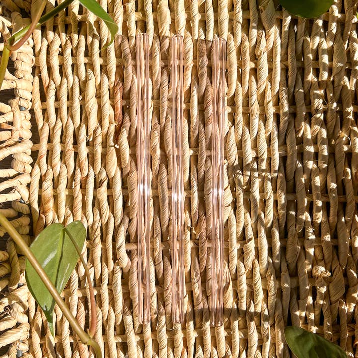 Rosa rak återanvändbart glas dricka halm för wholesale av Emily Paige Company