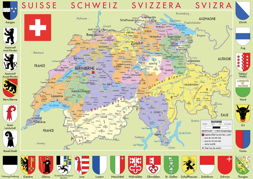 Wilson Jeux - Wholesale Puzzle - Kids - Children Wooden art jigsaw puzzle - MAP OF SWITZERLAND1