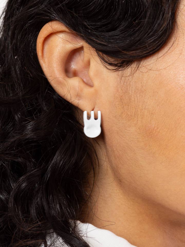 Mini Claw Clip Hoops in Coconut for wholesale by Coco Clem