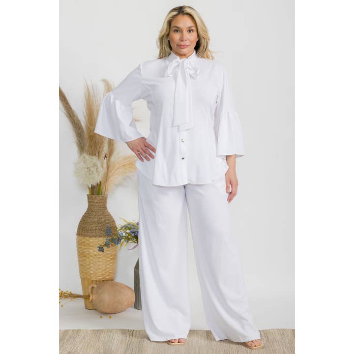 PLUS SIZE SOLID COLOR PANT SET for wholesale by DORCAS