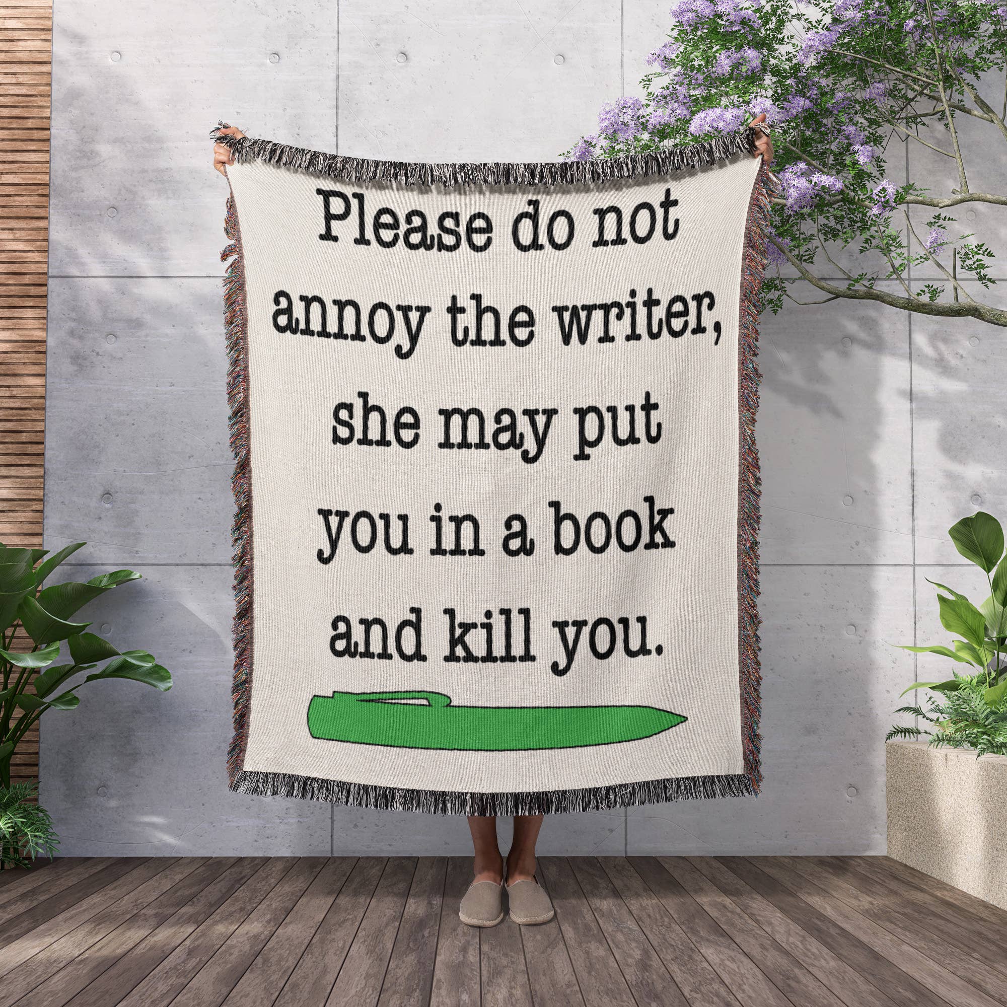 3dRose - Wholesale Throw Blanket - 3dRose, Please Do Not Annoy The Writer Green, Blanket2