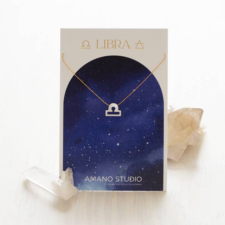 Mother of Pearl Zodiac Necklace -Libra, Scorpio, Sagittarius for wholesale by Amano Studio