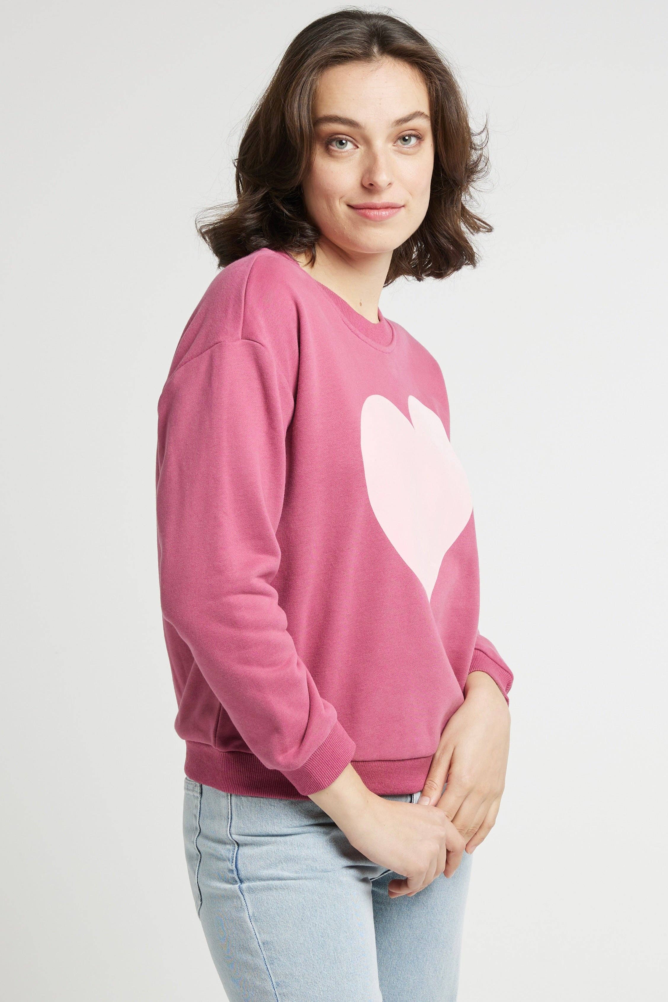 Andy & Lucy - Wholesale Graphic Sweatshirt - Women's - SWEETHEART - Cotton sweatshirt with velvet heart6