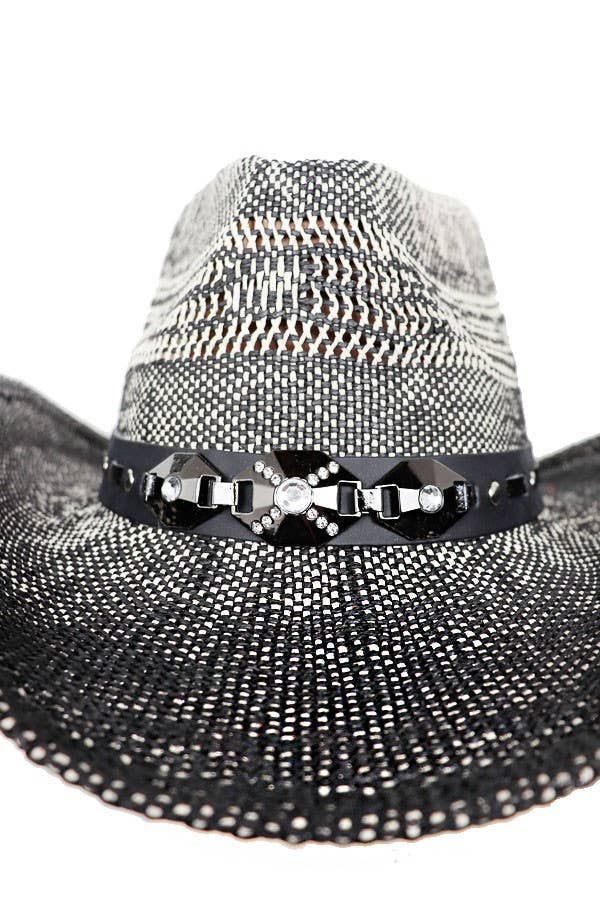 NERO Cappello da cowboy nero crema sfumato in vendita all'ingrosso su Faire3