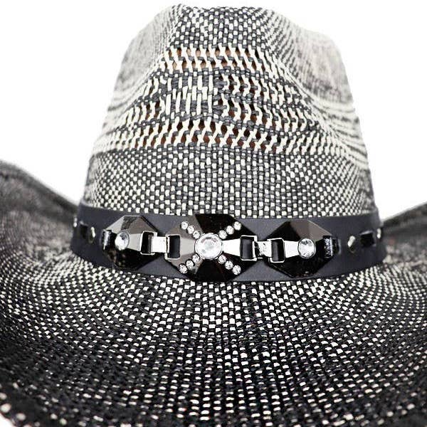 NERO Cappello da cowboy nero crema sfumato in vendita all'ingrosso su Faire3