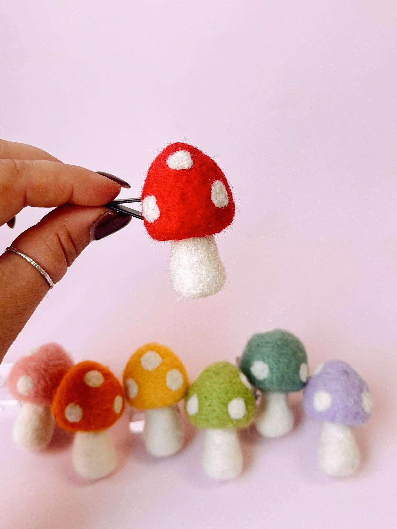 Golden Hour Designs - Wholesale Car Decorative Charm - Women's - Felt Mushroom Car Vent Clip - Diffuser, Cottagecore, Whimsy0