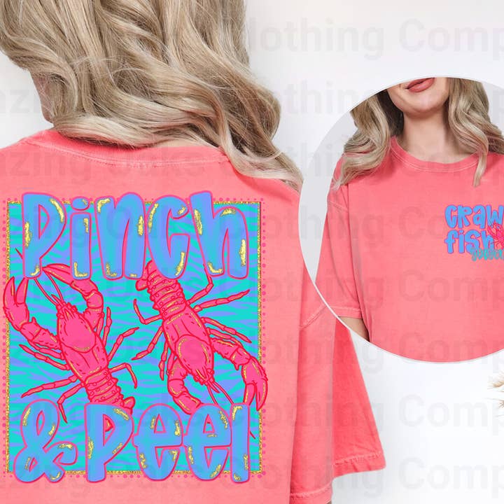 Zebra Pinch & Peel Crawfish Shirt for wholesale by Blazing Oaks Clothing Company