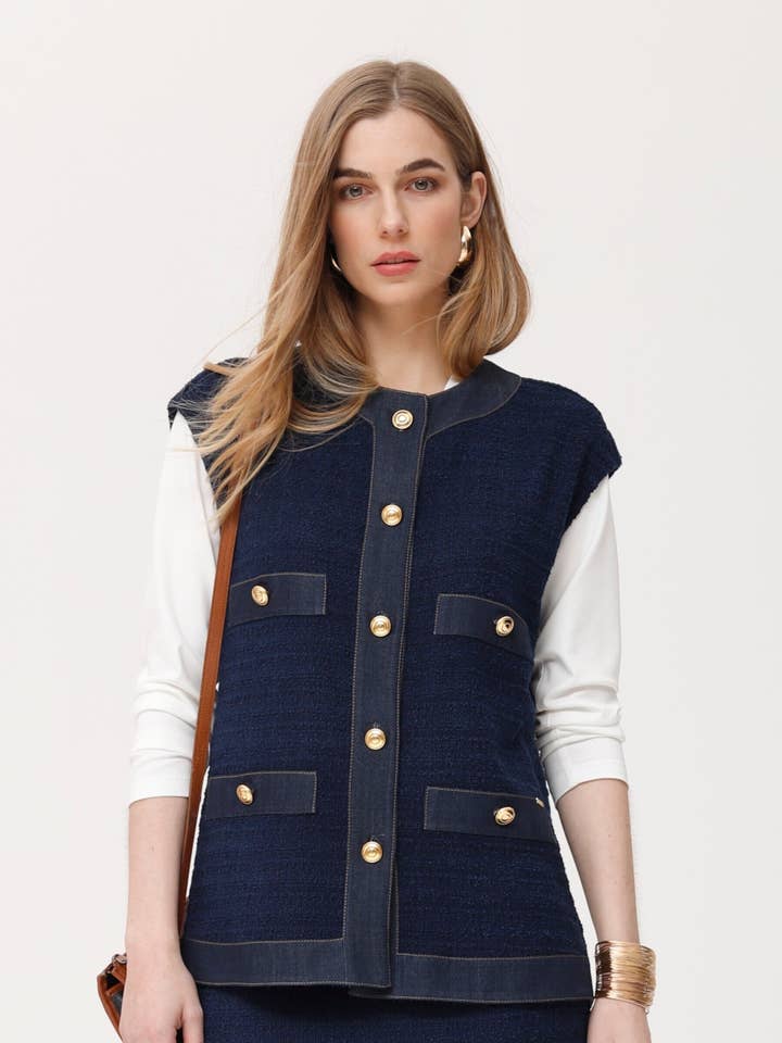 Chanelstrikket Imido vest for engroshandel hos OKY