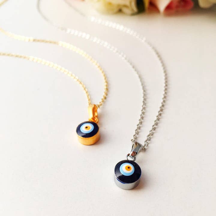 Evileyefavor - Vente Colliers à pendentif - Collier petit mauvais œil, collier de perles mauvais œil, collier chaîne en or mauvais œil3