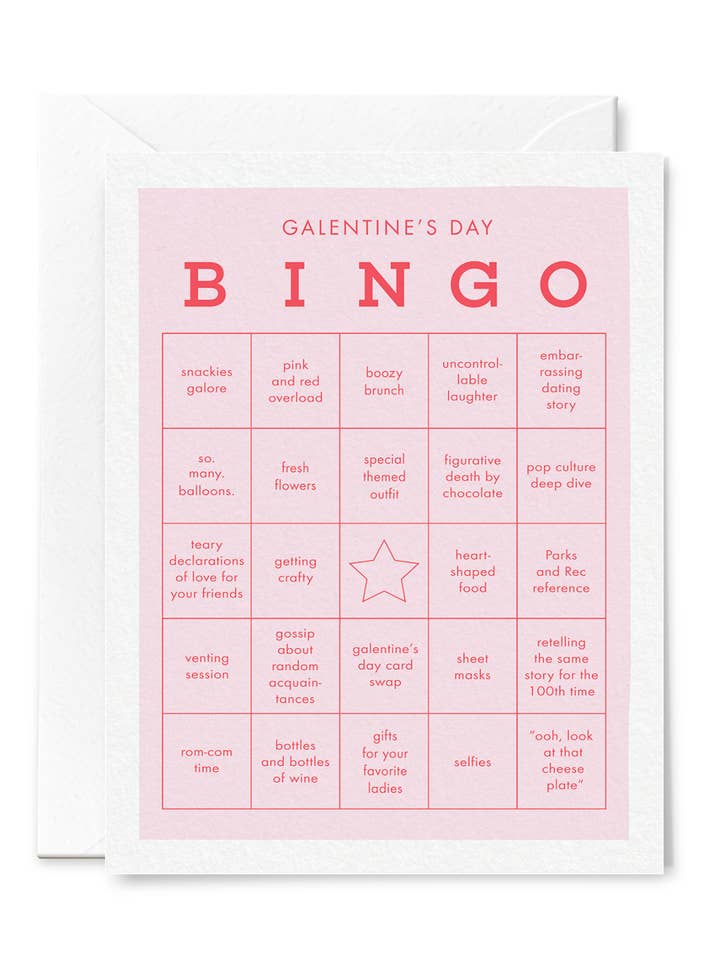 Galentine's Day Bingo Card for wholesale by Tiny Hooray