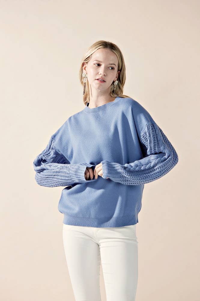 noflik – wholesale Knitted jumper – Women′s – INT1031 Cable Slve Sweater- 6pcs Pack $5.75/unit (72%OFF)6
