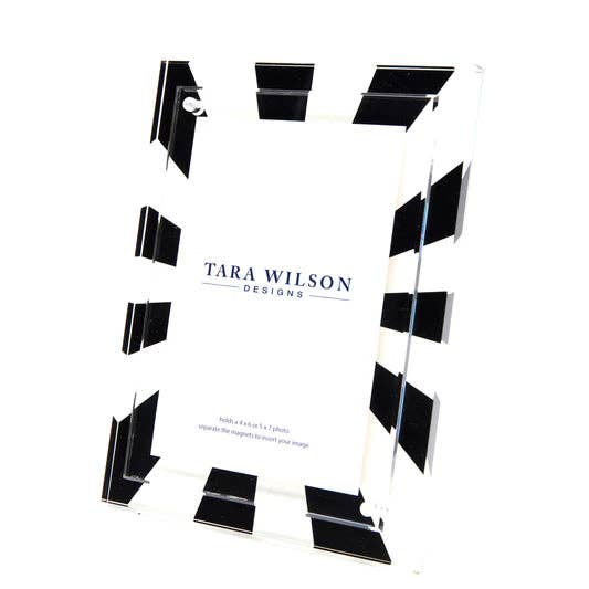 SUNBURST ACRYLIC FRAME - BLACK & WHITE for wholesale by Tara Wilson Designs