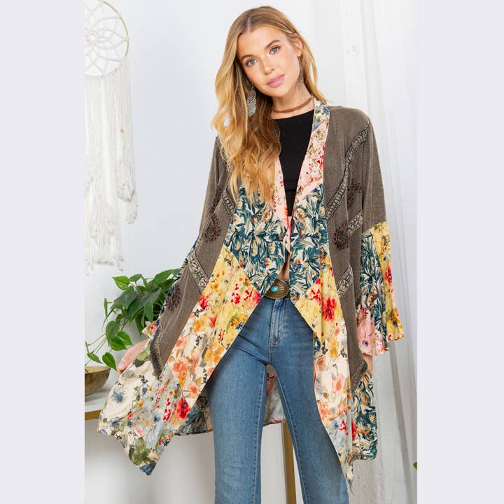 Gravel Women Bohemian Kimono Shrug (ALSO IN PLUS) for wholesale on Faire