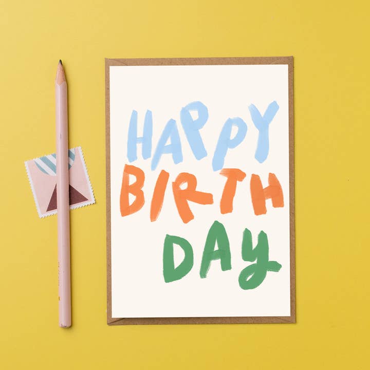 Bold, colourful birthday card male birthday card for wholesale by Letterbox Lane