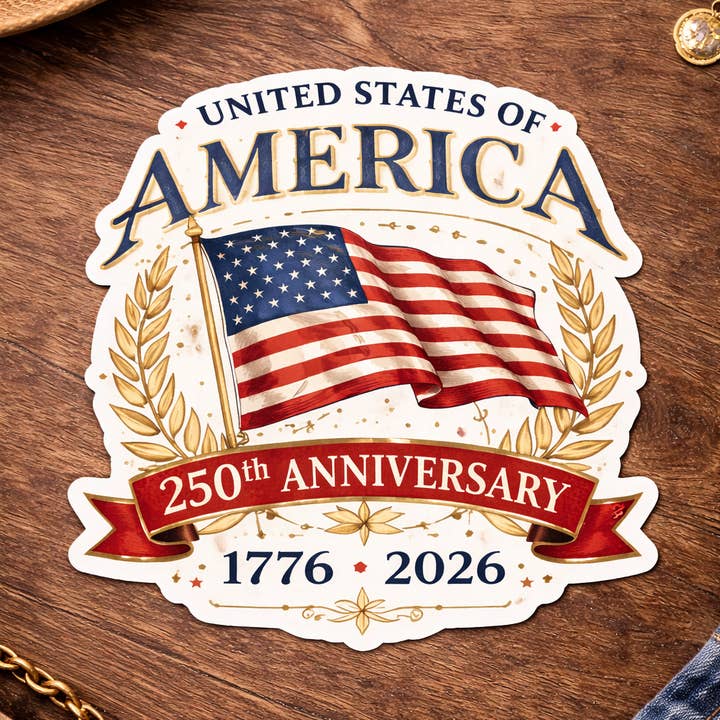 Autocollant des États-Unis 250e 3" pour la vente par Christmas All Over