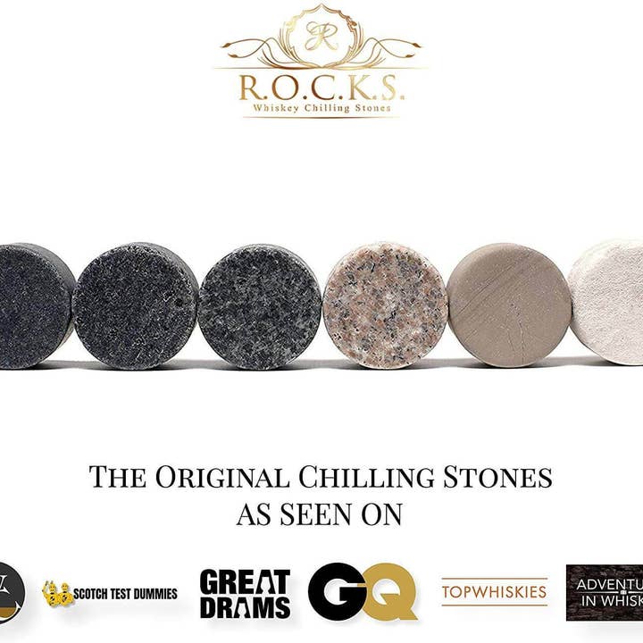 ROCKS Whiskey Chilling Stones - Wholesale Cocktail/Liquor Glass - The Connoisseur's Set - Signature Whiskey Glass Edition