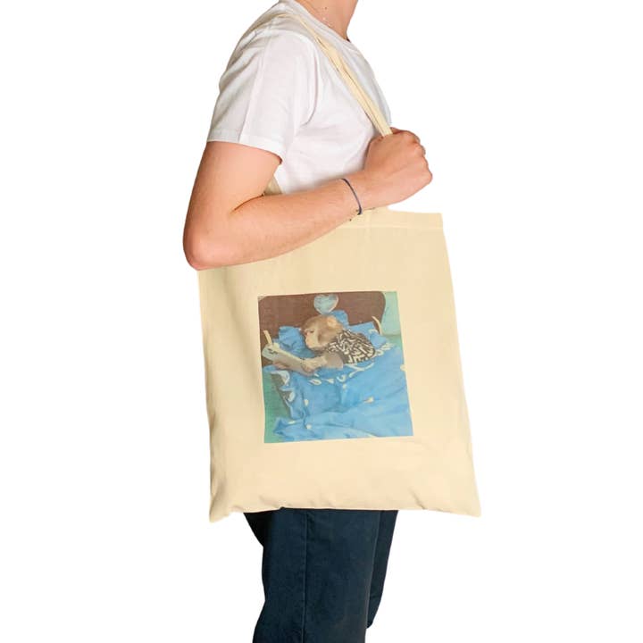 ZZZEBRAAA LIMITED - Vente Tote bag – unisexe - Sac fourre-tout Monkey on Phone Funny Meme2