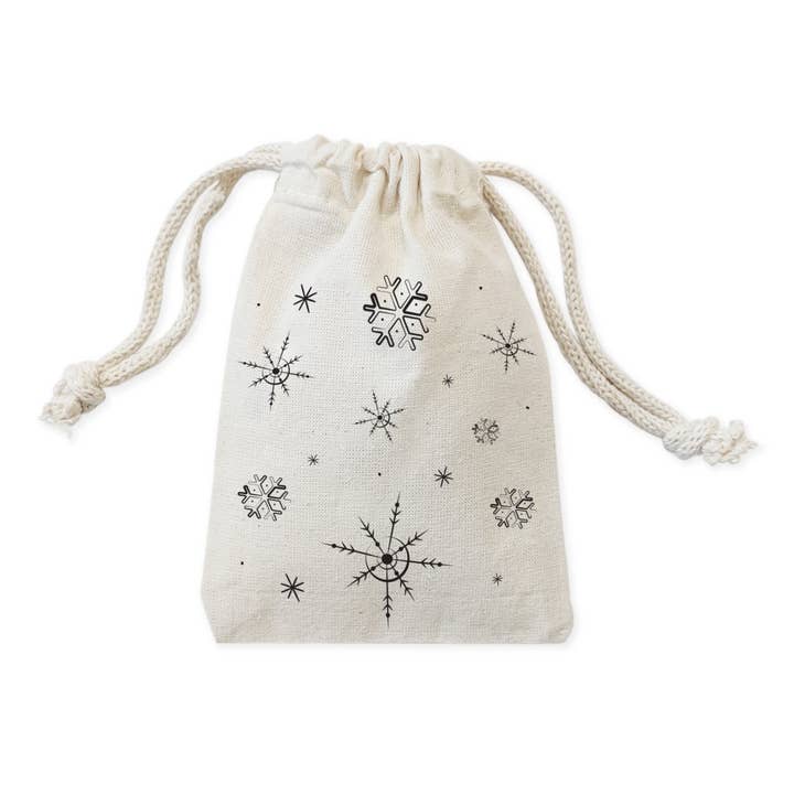 Snowflakes Treat Bag and Drawstring Pouch - 6-Pack for wholesale by The Cotton & Canvas Co.